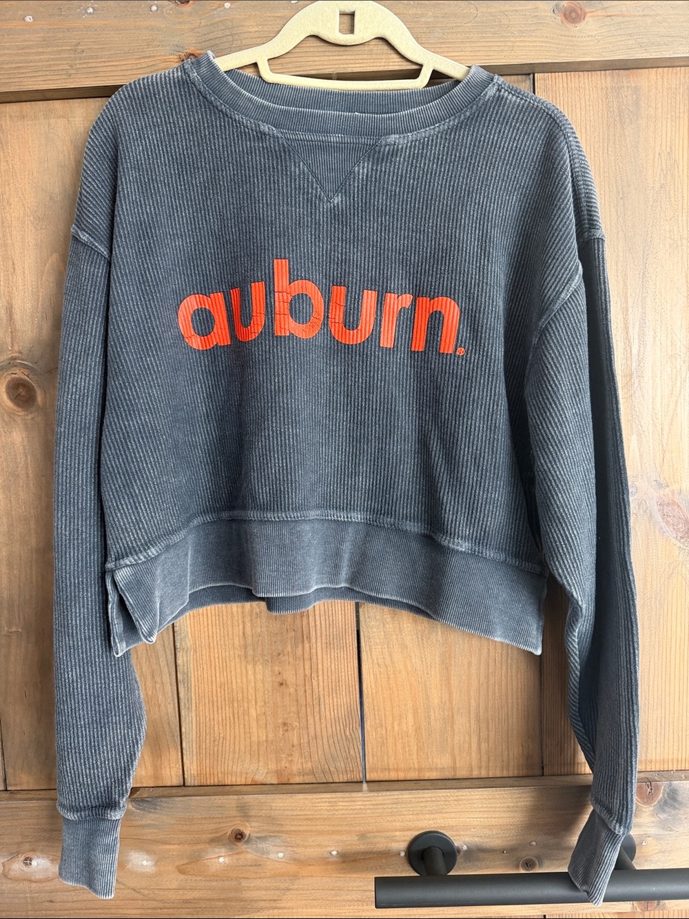 Chicka-D “Auburn” Cropped Pullover - Washed Blue